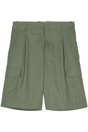 Khaki green virgin wool cargo shorts DROLE DE MONSIEUR | DBS133PL127KK